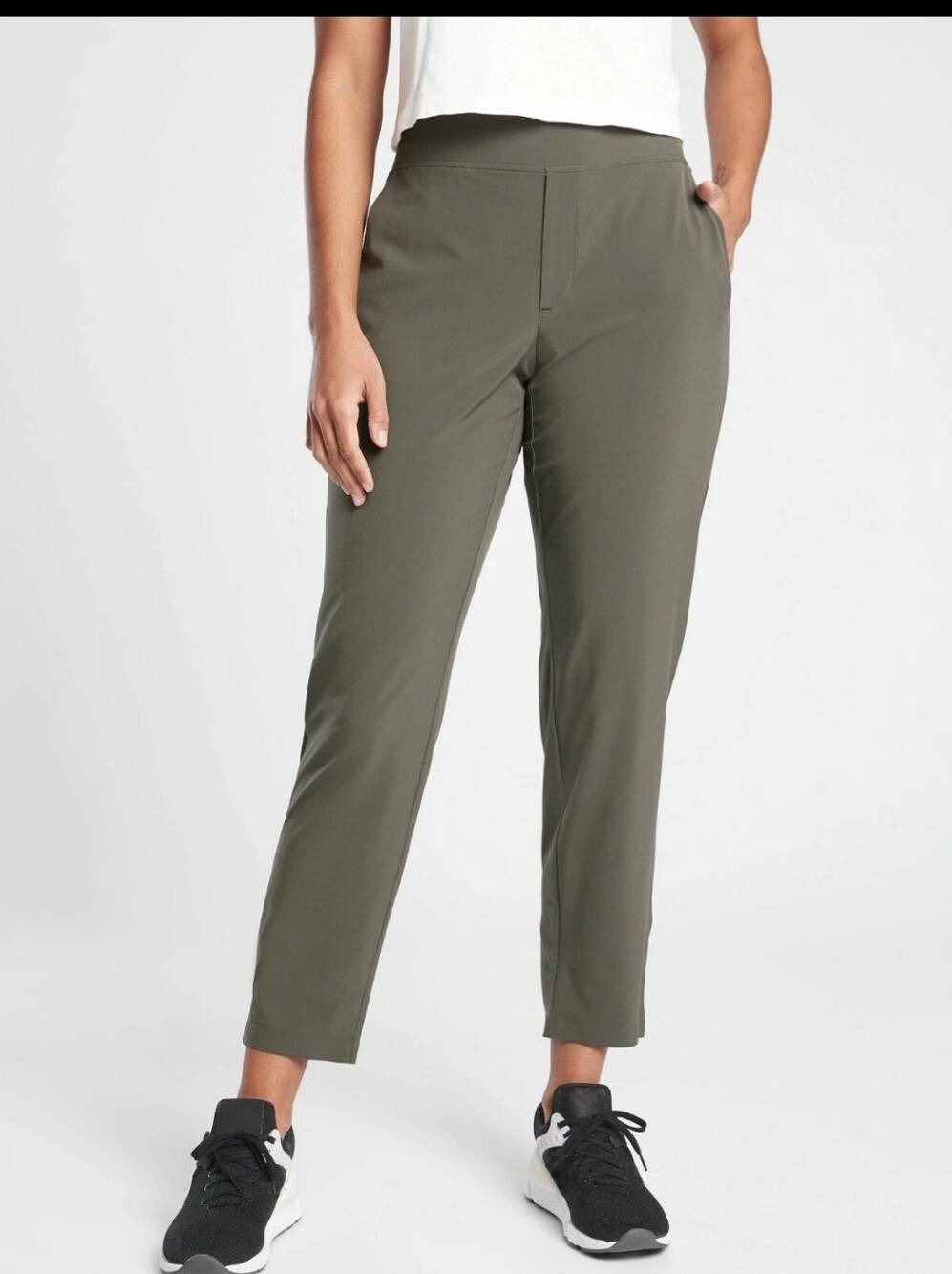 Athleta Women's Brooklyn Ankle Pant Olive Size 16 Lightweight Casual Athleisure